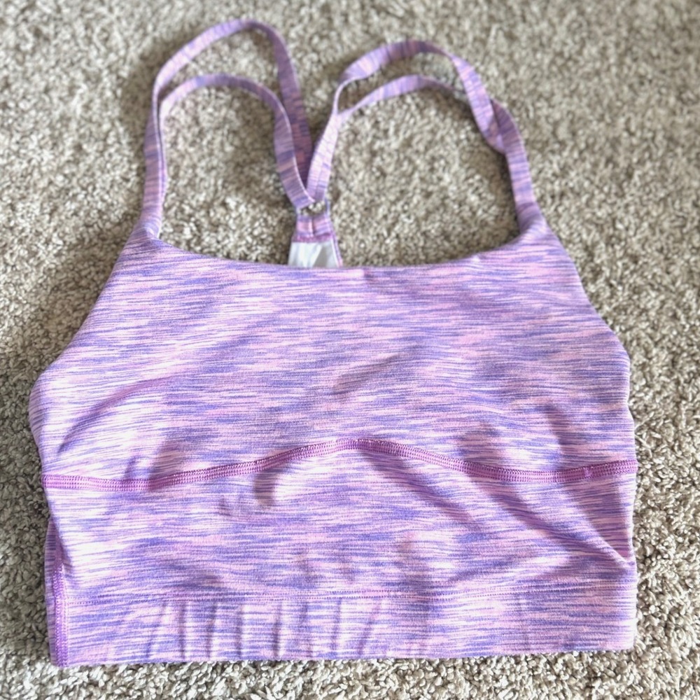 Outdoor Voices XS Purple Pink Space Dye‎ High Neck Sports Bra Racerback